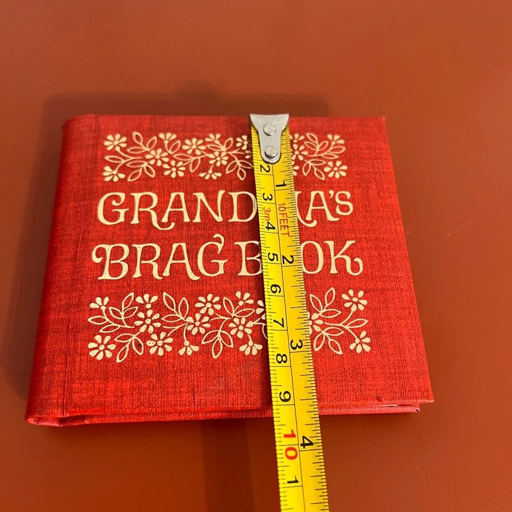 Vintage CR Gibson Grandmas Brag Book Red Gold Floral Photo Album Made in USA
